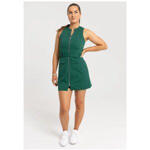 NWOT adidas Golf Go-To Zip Belted Women's Golf Dress, Small, Collegiate Green